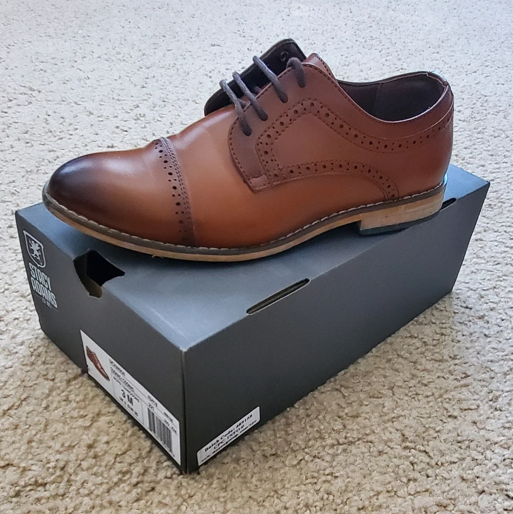 Stacy Adams DICKINSON BOYS CAP TOE OXFORD NON LEATHER OUTSOLE